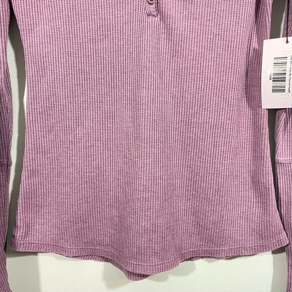 Zyia Active Purple Lilac Don't Wake Me Up Long Sleeve Thermal Henley Size M NWT - Picture 6 of 9